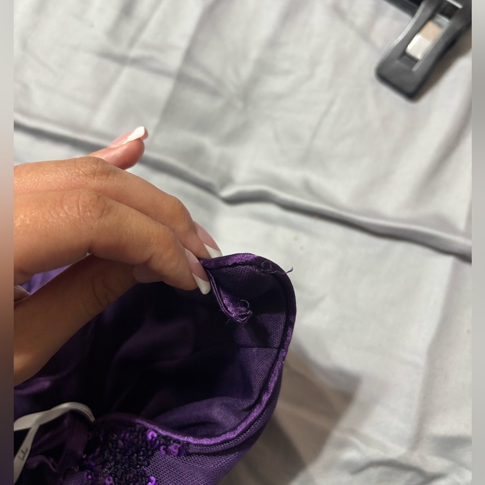 Purple Lace up Sequin Maxi Dress (read description!) NWT - Picture 8 of 10
